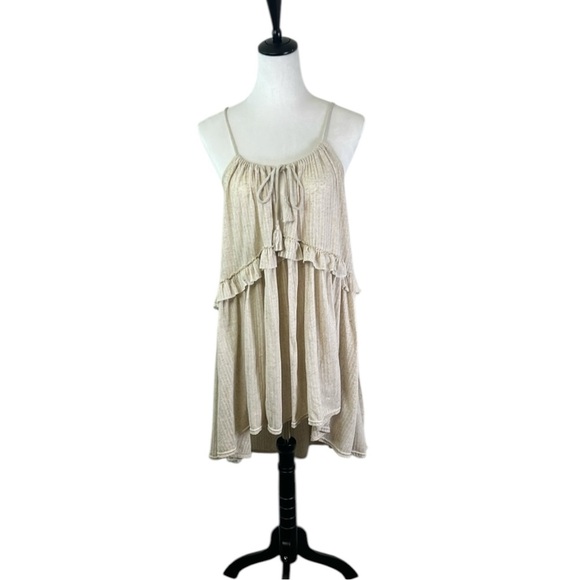 Free People Beach Rosaline Hi-Low Tunic Dress in Tan (M) EUC - Picture 1 of 6